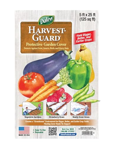 Harvest Guard Freeze Protection Plant Cover, Floating Frost Blanket for Outdoor Plants and Lawn Seed Germination, Reusable Garden Fabric Plant Cover Warmer for Harsh Weather (5' x 50') - size: 5'x50'