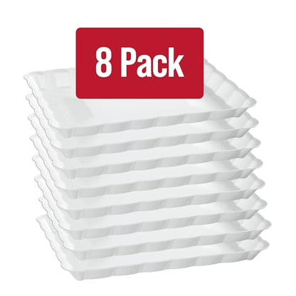 White Plastic Serving Trays - Serving Platters Rectangle 9X13 8 pack - color: White