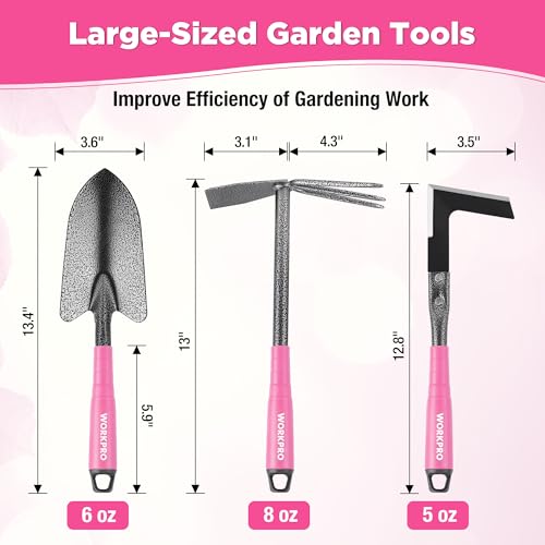 WORKPRO 6-Piece Pink Garden Tool Set - color: Pink