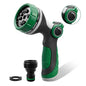 Garden Hose Nozzles,Hose Spray Nozzle with Adjustable 10 Watering Patterns - color: Green