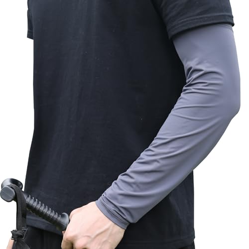 Arm Sleeves for Men, Loose Fit Non-Sticky, Cooling UV Sun Protection Arm Sleeves for Baseball Basketball Golf Hiking - color: Dark Grey, size: XX-Large