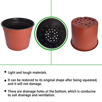 HOSTIC 11.8 Inch Nursery Pot Seedling Pot Plant Container Seed Starting Pots Multipurpose Plastic Pots 50 Packs - size: 11.8 Inch
