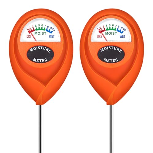 XLUX Orange 2 Pack Soil Moisture Meter, Garden Lawn Indoor Outdoor Use - color: Orange 2 Pack