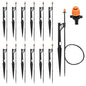 12-Set 180° Drip Irrigation Micro Sprinkler Head with 13" Stake - size: 12 Sets 180° Sprinkler Heads
