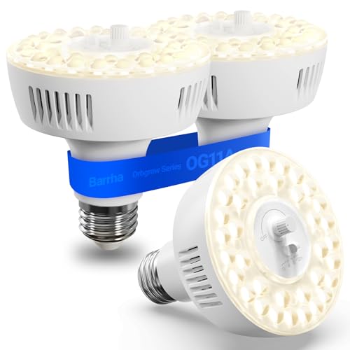 Barrina OG11A Grow Light Bulbs for Indoor Plant, 4000K 11W, 3 Packs, White - color: 4000K-White Cover, size: 11W-3 Packs