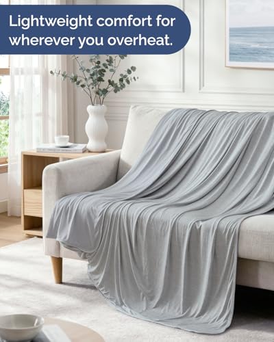 Cooling Blanket for Hot Sleepers - Cold Blanket Throw - Light Grey, 50 x 60 - color: 01 - Light Grey, size: Throw (50" x 60")