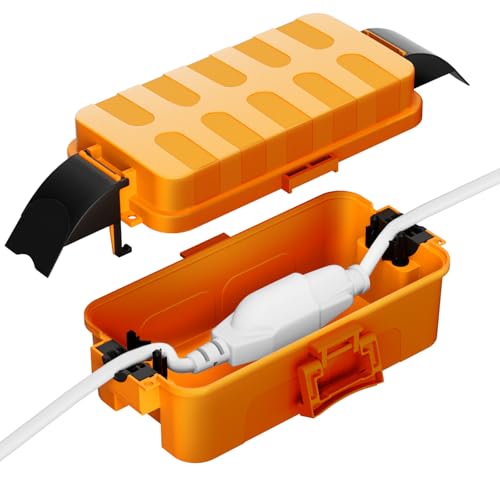 Flemoon Small Outdoor Electrical Box, IP55 Waterproof Extension Cord Cover - color: Orange, size: Small