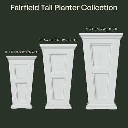 Mayne Fairfield 28in Self-Watering Tall Square Planter, Espresso - color: Espresso