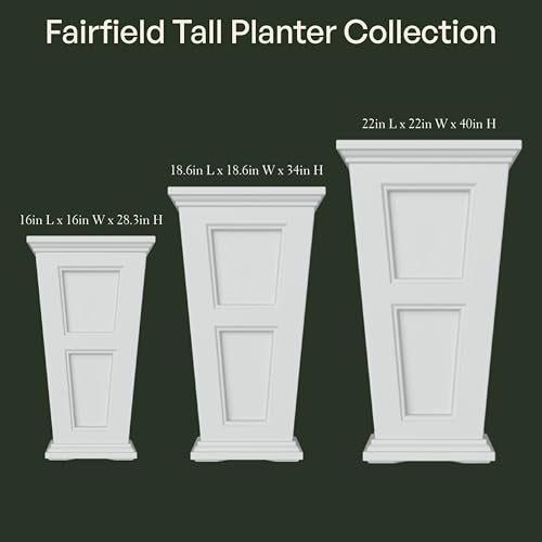 Mayne Fairfield 28in Self-Watering Tall Square Planter, Black - color: Black