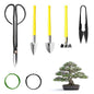 Bonsai Tools Set 7Pcs, MOSFiATA Bonsai Tree Tools Kit Succulent Trimming Tools Include Scissors, Cutters, Rake, Round and Pointed Shovel &Training Wire for Bonsai Beginner Gardening Gifts - size: Bonsai Tools 7Pcs