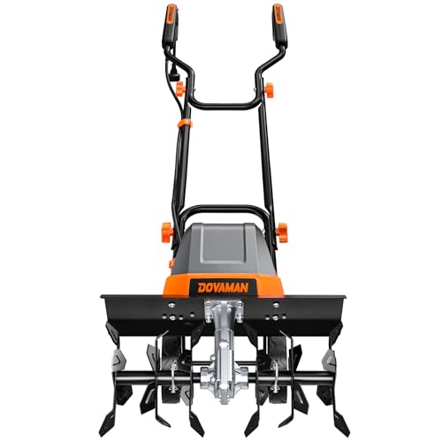 18-Inch Electric Garden Tiller & Cultivator, 15-Amp Corded Rototiller - color: A-Orange