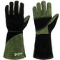 Welding Gloves for Men, Fireproof and Heat Resistant Green-XL - color: Black-green, size: X-Large
