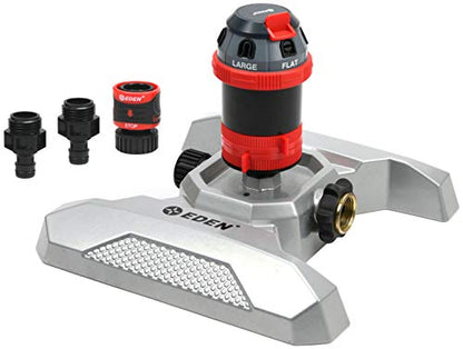 Eden 94122 Metal Adjustable 6-Pattern Sprinkler Bundle, Base, |Quick Connect Starter Set - style: 6-Pattern Metal Base