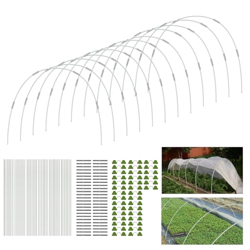 30Pcs Garden Hoop for Raised Beds, 6 Sets of 7FT Long DIY Greenhouse Hoops Grow Tunnel Fiberglass Plant Support Hoops Frame Rust-Free Garden Stakes for Netting Shade Cloth Row Cover Garden Supplies - size: 30pcs