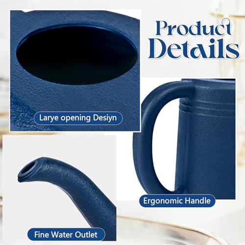 Watering Can - for Indoor and Outdoor Plant Garden - 1/4 Gallon - Navy Blue - color: Blue
