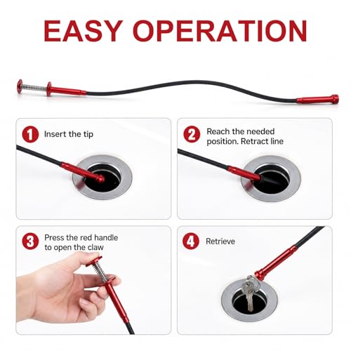 YUXIANLB Grabber Reacher Bendable Tool, Flexible Pickup 2lb Pull Strength