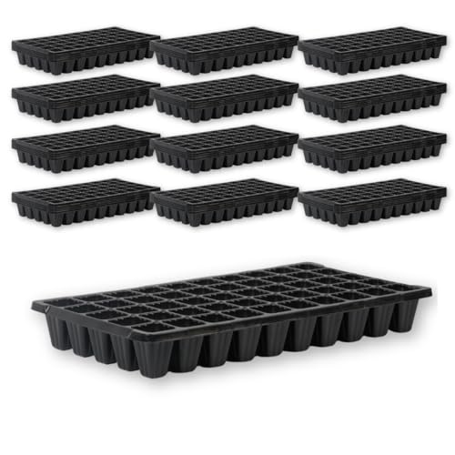Bootstrap Farmer 50 Cell Seed Starting Trays Extra Strength, 60 Pack, Seedling Tray 1020 Inserts - size: 60 Cell Trays
