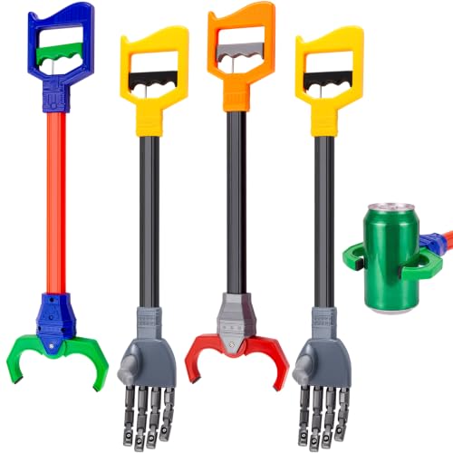 Lewtemi 4 Pcs 18 Inch Interactive Grabber Claw Toy for Kids,Red, Blue, Gray - color: Red, Blue, Gray