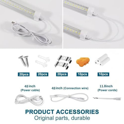 AQIQUUT Led Shop Lights 4FT 50W 6500K 7000LM Clear White,Shop Light 4FT 110V Linkable Integrated V-Shape for Shop Garage,Warehouse,Workbench and Workshop Commercial Bay Lighting(10-Pack) - size: 4FT 6500K 10-Pack