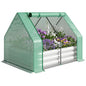 Outsunny 4 x 3ft Metal Planter Box with Mini Greenhouse, Green/Gray - color: Green and Gray