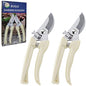 BUGUI Bypass Garden Pruning Shears - 2 Pack, Ultra Lightweight Hand Pruners Make Cut Smooth & Clean, Professional Gardening Scissors for Cutting Live Flowers, Plants, Light Branches - style: 7"FlowerShearsSet(C010)