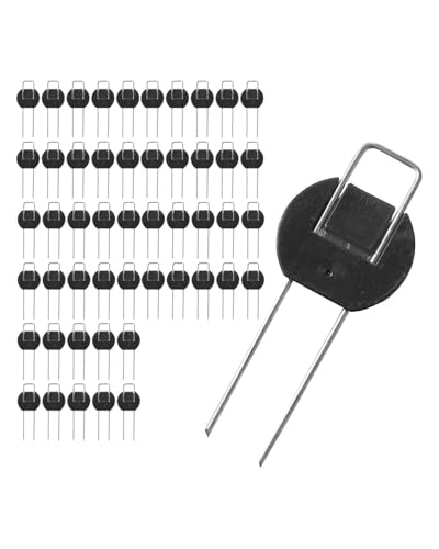DAIM 100PCS Flip-Washer Staples, 6-Inch Garden Stakes & Landscape Staples