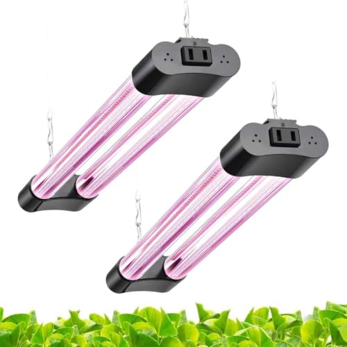 Hlite LED Grow Light 16 inch, Hanging Full Spectrum Linkable 2 Pack - color: Pinkish White, size: 2 x 20W SWITCH