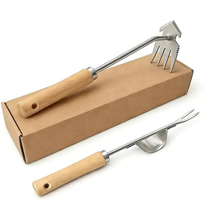 Weed Puller Tool, 2 Pack 4 Teeth Garden Weeding Uprooting Tools