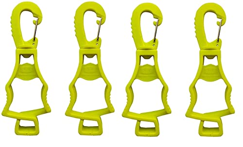 Seibertron Patented Glove Clips, Work Gloves Grabber Holder Clip to Pants, Hunters gear clips and hiking gear, Outdoor Accessories 4 Pieces Fluorescent Yellow - color: Fluorescent Yellow 4 Pieces