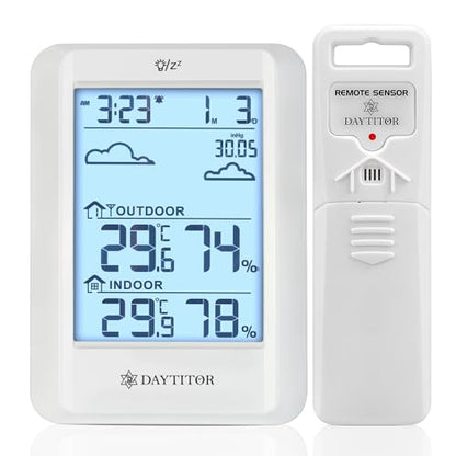 Outdoor Thermometer Weather Station Wireless, White