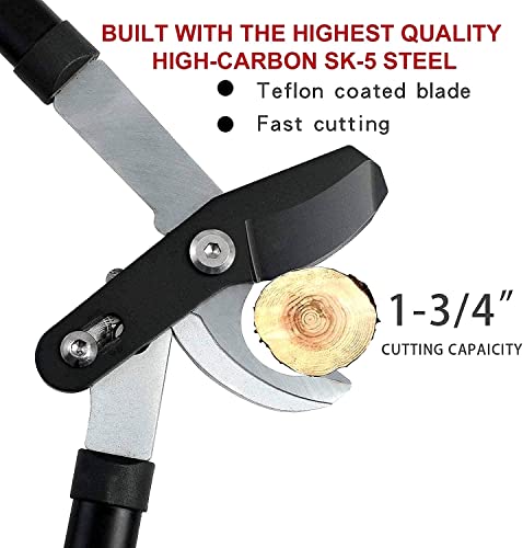 Bypass Lopper with Compound Action, Chops Thick Branches with Ease, 30 Inch Tree Trimmer, Hand Loppers with 1.75" Cutting Capacity Tree Pruner a04