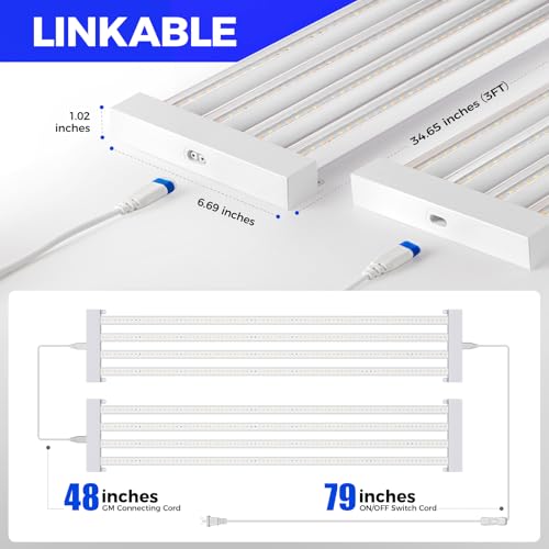 Barrina TX-L63 3FT LED Grow Light, 63W, 4 Panels Wider Coverage, High PPFD - color: GrowForce Spectrum, size: 3FT-1 Pack