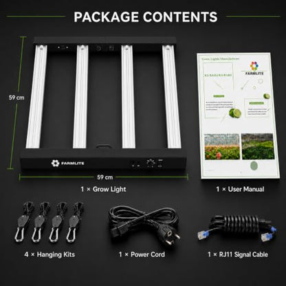 FARMLITE 260W LED Grow Lights for Indoor Plants Full Spectrum Growing Bar - size: 260watts