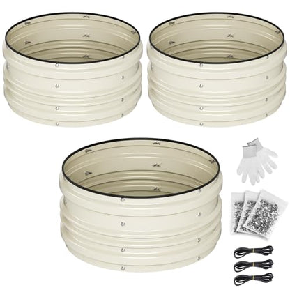 WORKPRO 3Pcs 2x2x1ft Galvanized Raised Garden Bed Set - color: White