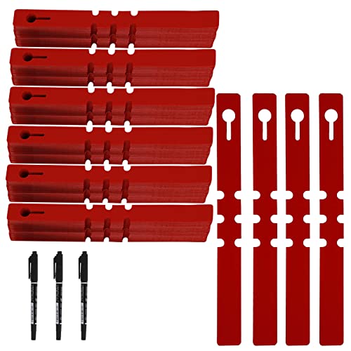 KINJOEK 1200 PCS Red Plant Labels Tags, Plastic Adjustable Wrap Around Hanging Garden Tree Tags Plant Loop Tag for Identifying Various Outdoor Nursery Plants Flowers, 2x20cm - color: Red