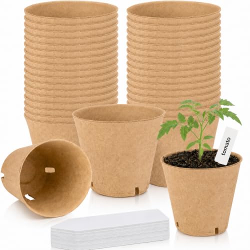 Peat Pots for Seedlings - 25 Pack Seed Starting Pots with Drainage Holes