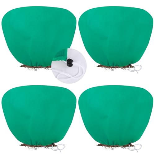 4 Pack Shrub Plant Covers Freeze Protection for Winter, 23.6"X39.4", Green - size: 4PCS-23.6" X 39.4"