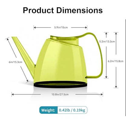 CYRUS Yellow1.5L Transparent Plastic Watering Can Long Spout Comfort Grip