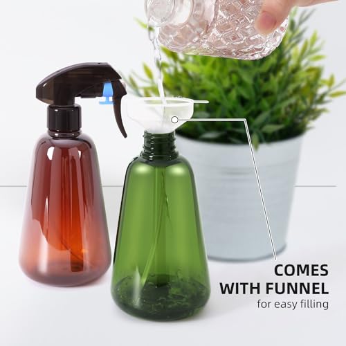 Spray Bottle for Plants 2 Pack, 16oz - Ultra Fine Mist, Plant Mister Indoor - color: Green & Brown