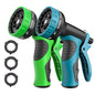 Besiter Garden Hose Nozzle with 10 Spray Patterns : 2 Pack High Pressure Water Sprayer for Car Washing, Pet Bathing & Lawn Care with Lock Feature & Comfort Grip – Fits All 3/4" Standard Hoses Thread - color: Greenblue