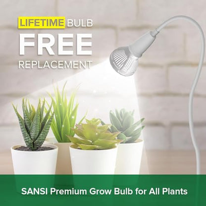 SANSI Grow Lights for Indoor Plants, 10W Clip-On Gooseneck LED Plant Lights - size: 1 Head 1-Pack