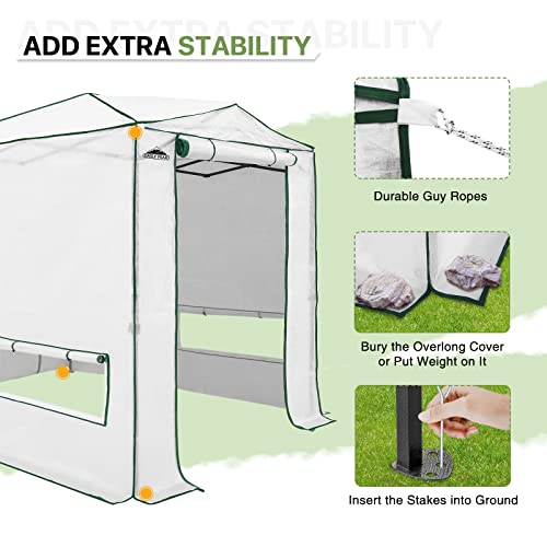 EAGLE PEAK 8x6 Easy Setup Pop Up Greenhouse, Woven Top, Translucent - color: Translucent, size: 8x6