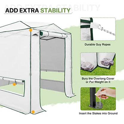 EAGLE PEAK 8x6 Easy Setup Pop Up Greenhouse, Woven Top, Translucent - color: Translucent, size: 8x6