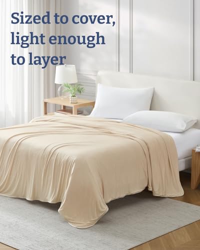 Cooling Blanket for Hot Sleepers - Cold Blanket Queen Size - Beige, 90 x 90 - color: 03 - Beige, size: Full / Queen (90" x 90")