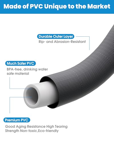100 FT Garden Hose, Non-Expanding Water Hose, Ultra Flexible, Burst-Resistant, Kink-Free, High-Pressure Garden Hose for Easy All-Weather Use on Lawns, Gardens, and Outdoor Cleaning - size: 100ft
