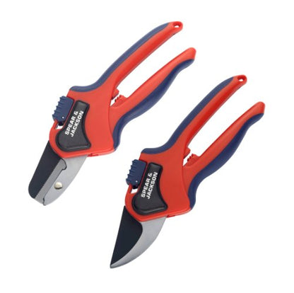 Spear & Jackson 6070TP Razorsharp Bypass & Anvil Pruning Shear Set - style: Secateur Set