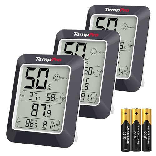 TempPro TempAir Digital Hygrometer Indoor Thermometer Humidity Monitor - color: Black