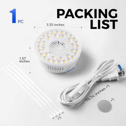 Barrina Orbgrow OG09 Puck Grow Light, 9W 5000K, 1 Pack, White - color: 5000K-White Cover, size: 1 Pack without Timer