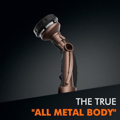 RESTMO Hose Nozzle Heavy Duty, Metal Water Hose Sprayer for Garden - color: Oil Rubbed Bronze, size: 9 Watering Patterns