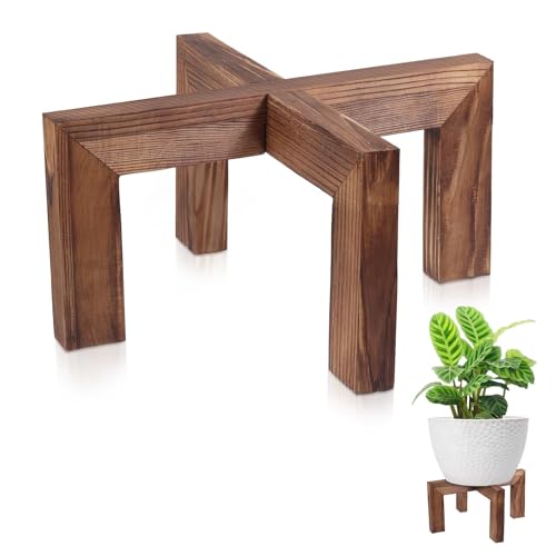 Vigordream Plant Stand, Indoor/Outdoor Wood Plant Holder, Flower Pot Stand - size: Fit 5-15inch pots